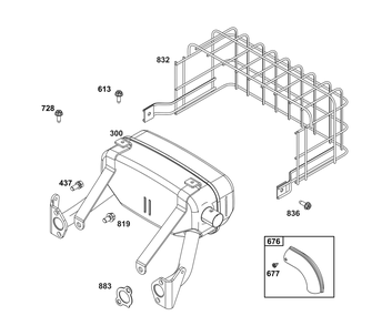 Exhaust Group Diagram and Parts List for 356447-0646-F1 200000 - 399999 Briggs and Stratton Engine